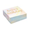 Blue Panda 50 Pack Rainbow Pastel Party Decorations, Happy Birthday Tie Dye Napkins (5 In) - 3 of 4