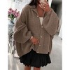 Womens Oversized Cardigans Long Lantern Sleeve Button Down Chunky Knit Loose Fall Sweater Coats - 3 of 4