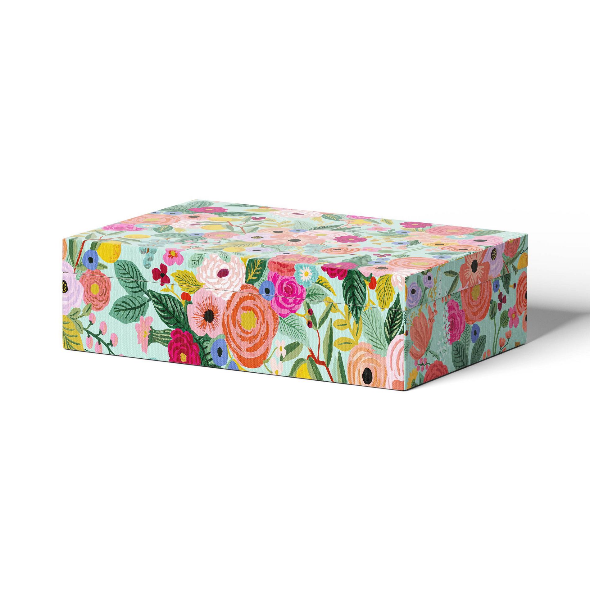 Rifle Paper Co. x Target Medium Garden Party Decorative Storage Box: Multicolored Rectangle, Cardboard & Polyester