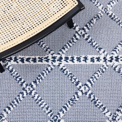Navy & Ivory Nomadic Charm 8' x 10' Synthetic Area Rug