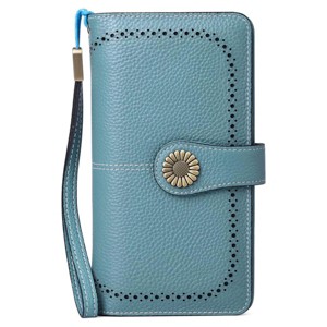 Women’s Wallet Leather Wristlet – RFID Blocking Large Capacity Credit Card Holder with Zipper Pocket, Multiple Compartments & Phone Slot - 1 of 4