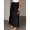 Coolmee Womens Plus Size Wide Leg Pants Casual Elastic High Waist Flowy Pants Drawstring Palazzo Pants with Pocket - 2 of 3