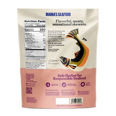 Diana's Seafood Atlantic Salmon Skewers - 13.4oz/4ct