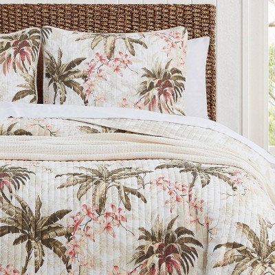 Coastal Breeze Twin Quilt Set in White Cotton with Reversible Design
