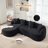 98.8" L-Shaped Chenille Sectional Sofa, 3-Seater Modular Couch with Curved Chaise, No Assembly for Living Room Apartment-3irtyhousy - 2 of 4
