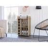 Depot E-Shop Huali Bar Cart 35" H, Six Built-in Wine Rack, Glass Door, Four Casters, Two Shelves - 2 of 4