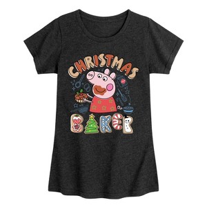 Girls' - Peppa Pig - Christmas Baker Fitted Short Sleeve Graphic T-Shirt - 1 of 4