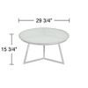 Studio 55D Luciana Modern Chrome Metal Round Coffee Table 29 3/4" Wide Silver White Glass Tabletop for Living Room Bedroom Bedside - 4 of 4