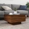 VidaXL Brown Oak Coffee Table-Modern Engineered Wood Centerpiece w/RGB LED Lights - 4 of 4