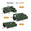 Dyonery 101"  Sectional Sleeper Sofa Bed with Pull Out Bed, Reclining Backrest/Reversible Storage Chaise/USB Ports/Cup Holders, Plush Corduroy - 2 of 4