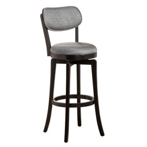 31" Sloan Swivel Barstool Black/Gray - Hillsdale Furniture: Upholstered, Matte Finish, Wood Legs, Foam Padded - 1 of 4