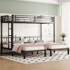 Twin over Twin and Twin Bunk Beds for 3 Twin XL over Twin and Twin Bunk Bed Metal Triple Bunk Bed Black - 2 of 4