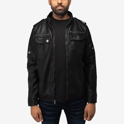 X Ray Men's Utility Jacket With Faux Shearing Lining In Black Size X 