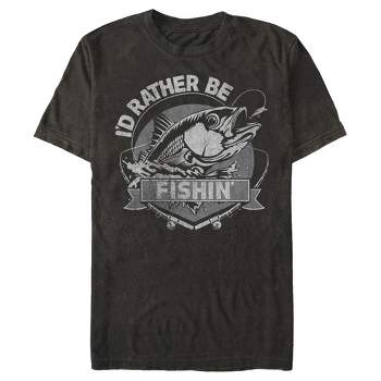 Lost Gods Men's Rather Be Fishin' T-Shirt Black