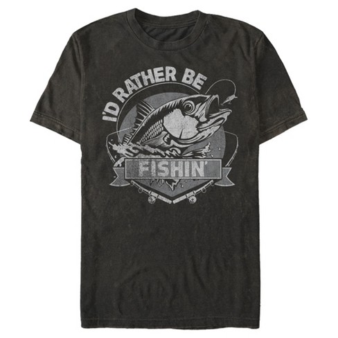 Men's Lost Gods Rather Be Fishin' T-shirt - Black - X Large : Target