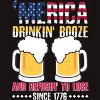 Men's Design By Humans July 4th America Drinkin' Booze And Refusin' To Lose Since 1776 By  T-Shirt - 2 of 2