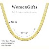 14K Gold/Silver Plated Herringbone Necklace for Women, Dainty Layered Choker Non-Tarnish - 4 of 4