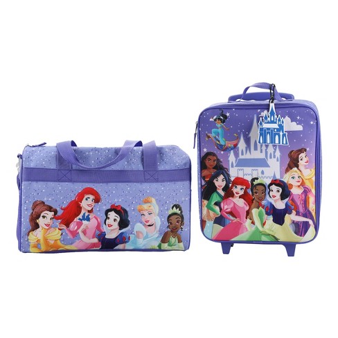 Disney Princess Castle Princesses 3 piece Youth Duffle Bag Travel Set With Pilot Case Luggage Tag Target