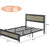 Bed Frame with Charging Station, Industrial Design Platform Bed Frame with Headboard and Metal Slated Frame, No Spring Box Need, Easy Assembly - 2 of 4
