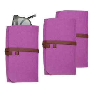 Unique Bargains Felt Soft Portable Storage Scratch-Resistant Eyeglasses Bag 3 Pcs - 1 of 4