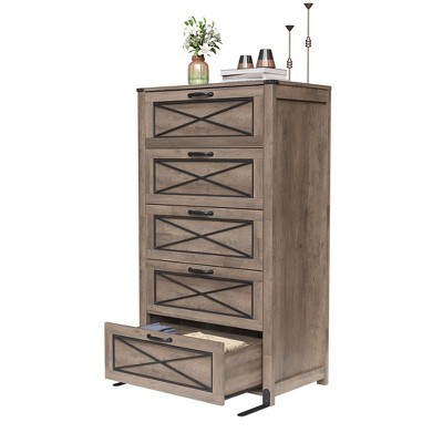 5 Drawers for Bedroom, Tall Wooden Dresser & Chests of Drawers