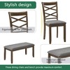 Lyngins 6-Piece Modern Wooden Dining Table Set for 6 People– Rectangular Table, 4 Upholstered Armless Chairs & Bench, for Living Room/Kitchen - 3 of 4