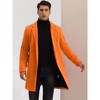 INSPIRE CHIC Men's Notched Lapel Single Breasted Winter Long Jacket Overcoat - 2 of 4