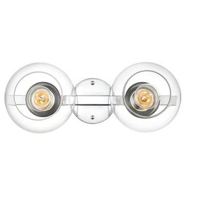 Elegant Lighting Rogelio 2 light Chrome and Clear Bath Sconce
