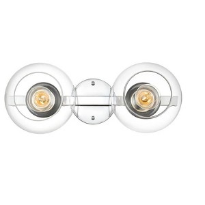 Elegant Lighting Rogelio 2 light Chrome and Clear Bath Sconce - 1 of 4