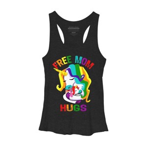 Adult Design By Humans Free Mom Hugs Unicorn Pride By Avocato Racerback Tank Top - 1 of 2