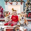 Christmas Kitchen Rugs and Mats, Santa Claus Elk Non Slip Floor Mats, Holiday Kitchen Hallway Decor, Soft Absorbent - 3 of 4