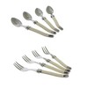 French Home 8pc Stainless Steel Laguiole Faux Ivory Dessert Flatware Set White: Silverware Set with Dessert & Cocktail Forks - 3 of 3