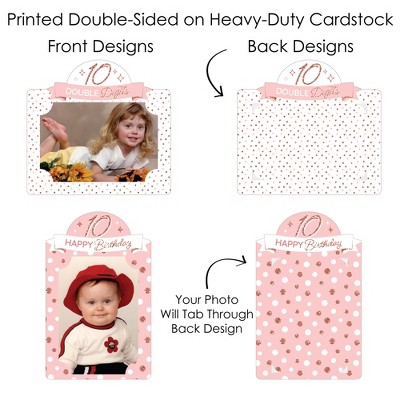 Elegant Rose Gold & Pink Birthday Party Photo Holder Centerpiece Set