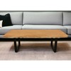HomeRoots 59" Natural And Black Solid Wood And Iron Live Edge Coffee Table - 2 of 4