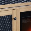 Wooakway Embossed Pattern TV Stand with 23" fireplace insert, TV and Media Console with Open and Closed Storage Space - 4 of 4