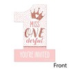 Big Dot of Happiness 1st Birthday Little Miss Onederful - Shaped Fill-In Invites - First Birthday Party Invitation Cards with Envelopes - Set of 12 - 3 of 4