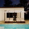 15FT Outdoor Double-Sided Large Patio Umbrella with Base, Rectangle Market Umbrella Outside Umbrellas for Poolside Lawn Backyard - 2 of 4