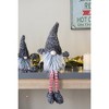 Hachikiko 14.6" Plaid Christmas Gnome - Sitting Holiday Decor with Knit Hat & Long Beard - 2 of 4