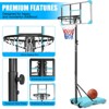 TopComfy Youth Portable Basketball Hoop with Stable Base and Wheels 5.6 to 7FT Height Adjustable for Indoor Outdoor Pool, Blue, 28"*29"*105" - 4 of 4