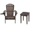 Jiallo Foldable Adirondack Chair with cup holder Bristro Set with Ottoman - 3 of 4