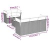 vidaXL Patio Sofa Set with Cushions Outdoor Furniture 6 Piece Poly Rattan - Black and Cream - 3 of 4