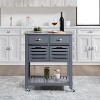 LunaLulinlk Mobile Rolling Kitchen Island Trolley Serving Cart with Underneath Drawer & Slide-Out Wire Storage Basket - 3 of 4