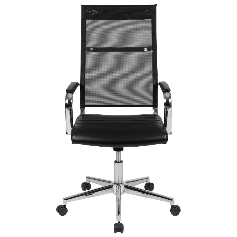 Flash Furniture High Back Black Mesh Contemporary Executive Swivel Office Chair with LeatherSoft Seat, 4 of 14