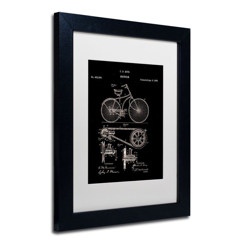 Trademark Fine Art -Claire Doherty 'Bicycle Patent 1890 Black' Matted Framed Art, 1 of 5