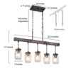 LNC Maison 5-Lights 25.5" Farmhouse Linear Kitchen Island Pendant  Lights, Black and Antique Brown with Clear Glass Mason Jar - 3 of 4