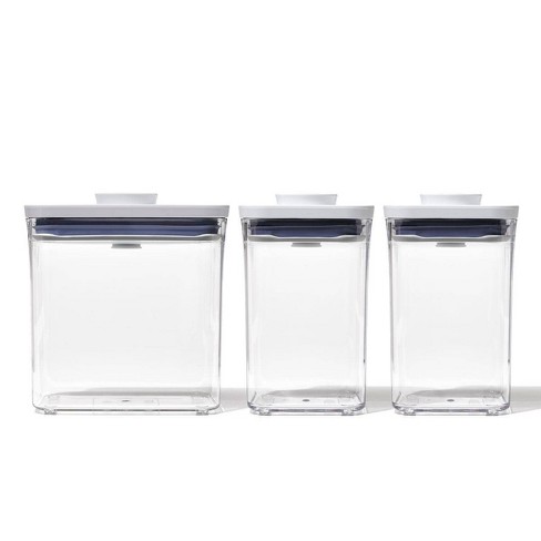 Oxo Pop 3pc Plastic Food Storage Container Set Clear : Target