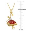 EVERLY JEWELRY | Yellow Plated Sterling Silver Red and White Enamel Dancer Charm Necklace, 20-inch - 4 of 4