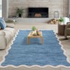 COZONY Washable Area Rug, Scalloped Edge Design, Non-Slip Low Pile Stain Resistant Carpet for Living Room, Bedroom - 3 of 4