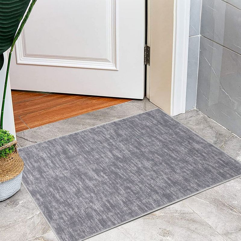 Modern Solid Area Rug Washable Rug Stain Resistant Non-Slip Rug for Living Room Bedroom, 2'x3' Gray, 1 of 8
