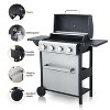 BestParts 4-Burner Propane BBQ Grill, Outdoor Gas Barbecue Cooker with Side Table, 34200 BTU, Enamel Grates, Wheels, Stainless Steel Frame - 4 of 4